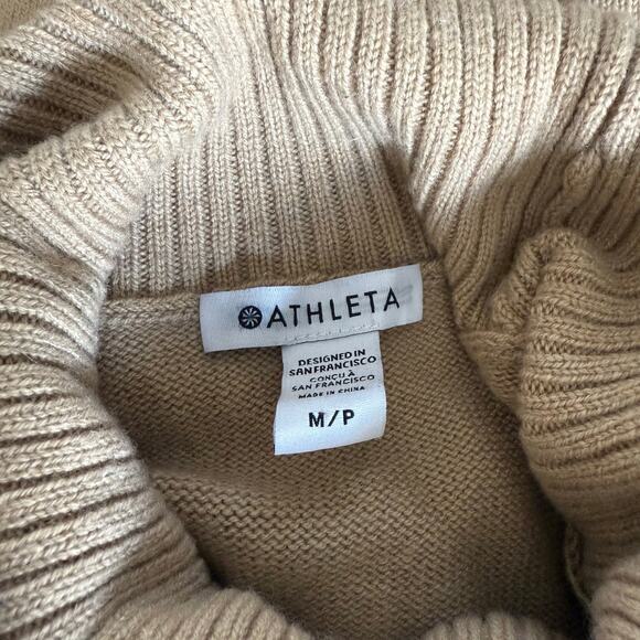 Athleta sweater dress cashmere merino wool knit turtleneck cozy Medium - Picture 8 of 10